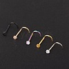 304 Stainless Steel Rhinestone Round Ball Fishtail Nose Rings WGE5A2F-03-1