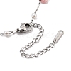 Natural Strawberry Quartz Nuggets Link Chain Necklaces NJEW-H041-06P-05-3