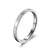 Anti-Tarnish Rhodium Plated 925 Sterling Silver Plain Band Rings RJEW-P099-01B-P-1