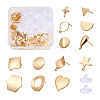 Kissitty 26Pcs Heart & Geometry Brass Stud Earring Findings KK-KS0001-20-8