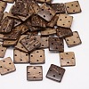 Ethnic Garment Accessories Wood Findings 4-Hole Coconut Sewing Buttons BUTT-O002-F01-1