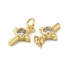 Brass Micro Pave Cubic Zirconia Charms KK-E068-VB240-3