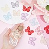 Gorgecraft 64Pcs 8 Colors  Butterfly Organgza Lace Embroidery Ornament Accessories DIY-GF0006-89-3