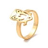 Ion Plating(IP) 201 Stainless Steel Owl Finger Ring for Women RJEW-G266-07G-3