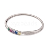 Brass Pave Colorful Glass Hinged Bangles for Women BJEW-S147-21B-P-2