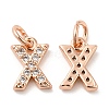 Brass Micro Pave Grade AAA Cubic Zirconia Charms ZIRC-P067-11RG-X-NR-2