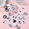 50Pcs Retro Black and White Picture Glass Cabochons GGLA-SZ0001-24-4