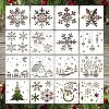 16Pcs Christmas PET Painting Stencils LS-DIY-D001-09-1