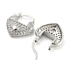 Heart Shape Brass Micro Pave Clear Cubic Zirconia Thick Hoop Earrings EJEW-Q785-02P-2