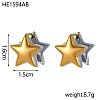 Two Tone 304 Stainless Steel Hoop Earrings STAS-OY016-81G-2