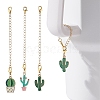 3Pcs 3 Styles Cactus Alloy Enamel Cup Charms HJEW-JM02163-3