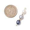 Three-Color Natural Pearl Potato Beaded Connector Charms PALLOY-JF04904-01-2