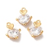 Rack Plating Brass Micro Pave Cubic Zirconia Charms KK-M242-01G-2