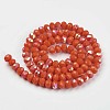 Electroplate Opaque Solid Color Glass Beads Strands X1-EGLA-A034-P6mm-L03-2