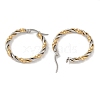 Ion Plating(IP) 201 Stainless Steel Twist Hoop Earrings EJEW-I309-34GP-2