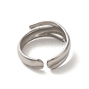 Non-Tarnish 304 Stainless Steel Open Cuff Ring RJEW-C068-03E-P-3