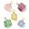 Electroplated Natural Quartz Nuggets Pendants PALLOY-JF02930-1