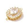 Brass Pave Clear Glass Rhinestone Connector Charms KK-B079-12G-2