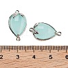 Cat Eye Faceted Teardrop Connector Charms G-B081-02P-03-3