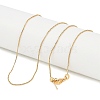 1mm Rack Plating Brass Box Chain Adjustable Slider Necklaces for Women Men MAK-L044-56LG-2