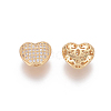 Brass Micro Pave Cubic Zirconia Beads ZIRC-K080-04-2