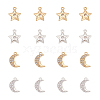 ARRICRAFT 16Pcs 4 Style Brass Micro Pave Clear Cubic Zirconia Charms KK-AR0002-76-1