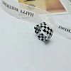 1Pc Tartan Pattern Acrylic Cuff Rings for Women WGC4C6E-41-1