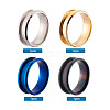 Stainless Steel Grooved Finger Ring Settings MAK-TA0001-05-11