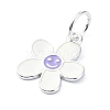 925 Sterling Silver Enamel Smiling Face Flower Charms STER-M119-06C-S-2