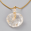 Natural Quartz Crystal Openable Perfume Bottle Pendant Necklaces NJEW-H216-04G-2