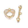 Brass Micro Pave Clear Cubic Zirconia Toggle Clasps X-KK-Q278-005-NF-3