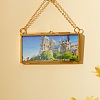 Brass Glass Hanging Photo Frame HJEW-SZ0001-01G-3