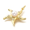 Brass & ABS Plastic Imitation Pearl Pendants KK-S508-01G-2