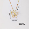 Vintage Brass Rhinestones Butterfly Pendant Necklace for Women TU3121-1-1