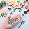 Fashewelry 30Pcs 15 Style Transparent Resin & Walnut Wood Pendants RESI-FW0001-01-12