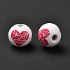 Printed Wood European Beads WOOD-F011-03A-2