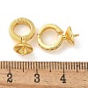 Brass Micro Pave Cubic Zirconia Cup Pearl Peg Bails Pin Pendants ZIRC-F141-10G-3