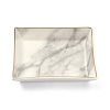 Rectangle with Marble Pattern Porcelain Jewelry Display Plate AJEW-C007-01A-1