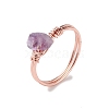 Natural Amethyst Chips Finger Ring RJEW-L082-03RG-05-2