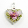 Heart Handmade Lampwork Pendants LAMP-L028-07-2