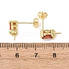 Brass Micro Pave Cubic Zirconia Earring Findings KK-D226-10G-02-2