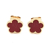 Flower Resin Stud Earrings EJEW-K281-01G-02-1