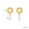 Golden Circle Pendant with Freshwater Pearl Earrings for Women SL1409-2-1