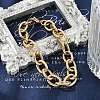 304 Stainless Steel Cable Chain Bracelets for Women Men BJEW-F488-34G-2