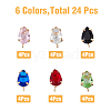 SUPERFINDINGS 24Pcs 6 Colors Brass Stud Earring Findings KK-FH0004-23-4