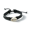 Adjustable Cowhide Leather Cord Braided Bracelets BJEW-JB04438-02-1