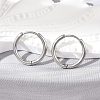 Tarnish Resistant 304 Stainless Steel Huggie Hoop Earrings EJEW-G272-02-12mm-P-1