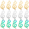 DICOSMETIC 24Pcs 3 Colors 304 Stainless Steel Pendants STAS-DC0010-53-1