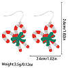 Christmas Alloy Enamel & Acrylic Stud Dangle Earrings FS-WG10992-11-1