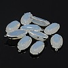 Silver Color Plated Brass Glass Pendants GLAA-J047-07S-1